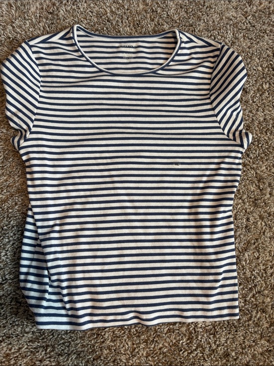 American Eagle Outfitters Tops - American Eagle Outfitters Navy and White Striped Short Sleeve Tee